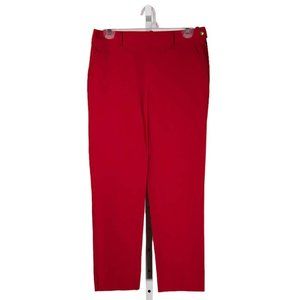 Ralph Lauren Women's Chino Pants Red Cotton Stretch Mid Rise Skinny Trousers 4P